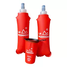 Kit Soft Flask Rojo 500ml Trail Running Botella De Agua 
