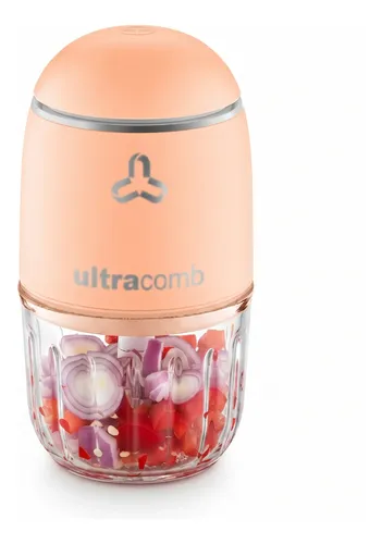 Picadora De Alimentos Electrica 200w Bol Vidrio 300ml 6 Cuc Coral Claro