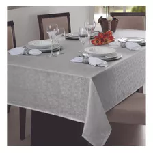 Toalha De Mesa Jantar Retangular Impermeável 8 Lugares Cor Pérola