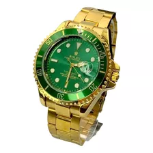 Relógio Masculino Rolex Submariner Bisel Verde E Dourado