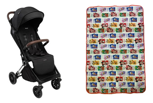 Kit Carrinho Nivola Preto Com Tapete Mickey - Brink Center