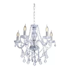 Lustre Pendente Cristal Candelabro Luminária 5 Braços