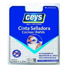 Cinta Selladora C/ Autoadhesivo Cocina/baño Ceys 22mmx3,35m Color Blanco