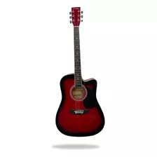 Huntington Guitarra Acústica De 6 Cuerdas, Derecha, Rojo (.