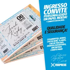 Ingresso Convite Personalizado P&b Festa Evento. 200 Unids