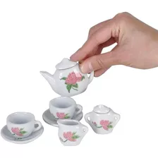 Hermoso Mini Juego De Té Vintage, Cerámica Fina Tea Set Color Blanco