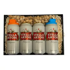 Kit Stella Artois 473ml X4 + 2 Tapitas + Maní - Perez Tienda