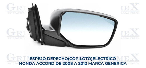 Espejo Honda Accord 2008-08-2009-2010-2011-2012-12 Ore Foto 10