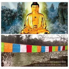 Cordão Varal Bandeiras Orações Budista Tibetano 6 Mts