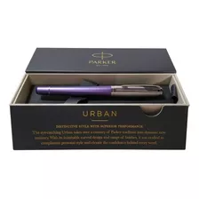 Lapicera Roller Parker Urban Premium Violet Tinta Azul Exterior Violeta