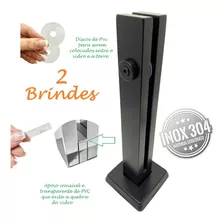 Coluna Torre Inox 30 Cm Preto Fosco Guarda Corpo Com 1 Furo