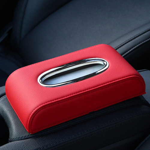 Caja De Pauelos De Cuero Para Coche Logo Visera Y Asiento Foto 3