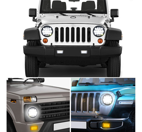 Faro Led Drl De 7 Pulgadas Para Hummer H1 H2 Para Samurai Foto 2