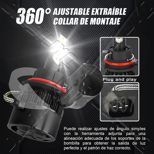 Kit Faros Luz Led 9007 14000lm Para Mitsubishi Haz Alta/baja Foto 4