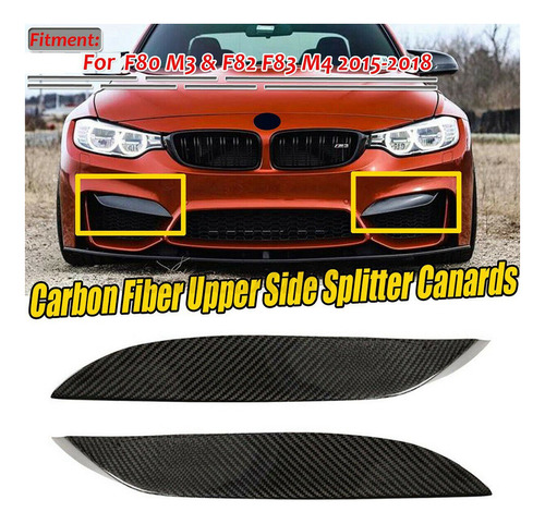 Spoiler Lateral De Parachoques Delantero Para Bmw F80 M3 F82 Foto 8