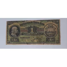 Billete 1 Colon 1918, República Costa Rica Muy Buen Estado.