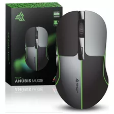 Mouse Gamer Sem Fio Wireless Usb Bluetooth 1600 Dpi Led Rgb Cor Preto/cinza