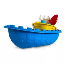 Kit Praia Criança Balde Barco Pázinha Forminha Brinquedo