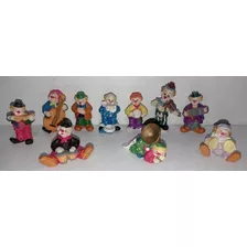 Lote Palhaços Antigo Em Resina Importada Miniatura 5cm Clown