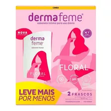 Pack Sabonete Íntimo Floral Dermafeme Frasco 200ml 2un