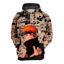 Blusa Capuz Upcycling Shippuden Anime Pain Hq