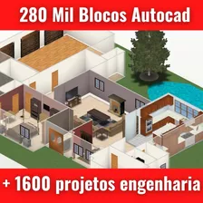 Pack 280 Mil Blocos Autocad Com + 1600 Planihas Engenharia