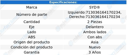 Par Mazas Ruedas Delanteras C/abs Buick Lesabre 91-99 Syd Foto 2