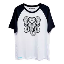 Camiseta Camisa Confortável Elefante Bravo Raglan Premium