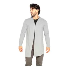 Casaco Cardigan Masculino Sobretudo Blazer Longo Sem Capuz