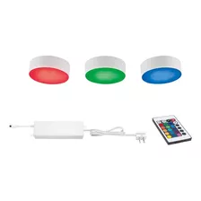 Kit De Luces De Disco Led Rgbw De 3 Luces Control Remot...