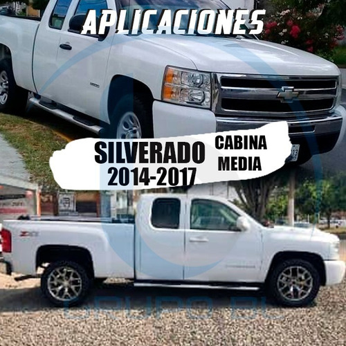 Estribos Bronx Chevrolet Silverado Cab/media 2014-2017 Negro Foto 7