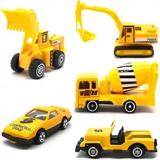 Juguete Juego Para Nene Varon De 3,4,5,6,7,8,9 Años De Edad Color Amarillo Personaje Autos Vehiculos De Construccion Metalicos