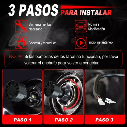 Kit De Focos Led H1 H11 Para Ford Escape 18 Luz Alta Y Baja Foto 6