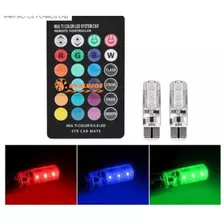 2 Bombillos Led Rgb Cocuyos T10+control Multicolo Moto/carro