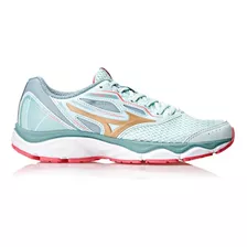 Tênis Mizuno Wave Hawk 4 Color Verde/água - Adulto 37 Br