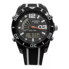 Reloj Pulsera Hombre Analogo/digital Malla Goma Ch420 