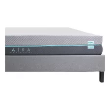 Colchon Matrimonial Aira Cool-gel Memory Foam Gel En Caja Color Gris/blanco