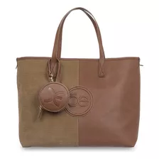 Bolsa Cloe Para Mujer Tote Con Monedero Asa Larga Removible Color Beige