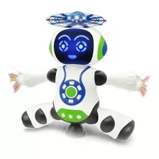 Robo De Brinquedo Dançarino Luz E Musica Hélice Gira 360 Led