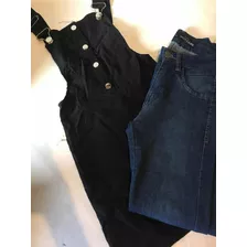 Vestido Salopete Preto+ Calça Jeans Feminina 34