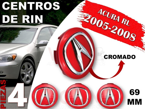 Kit De Centros De Rin Acura Rl 2005-2008 69 Mm (rojo) Foto 2