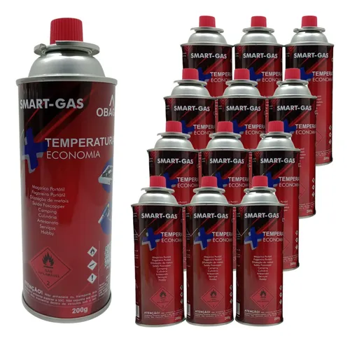 Kit 12 Latas Gás Refil 200g P/ Maçarico Gourmet Fogareiro 5