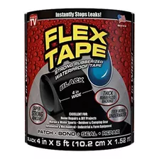 Cinta Adhesiva Flex Tape Cinta Impermeable De Goma 4 Pulgada Color Negro