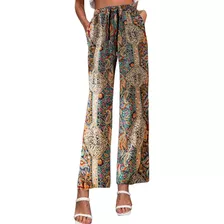 Pantalones Para Mujer Casuales Moda De Dama Satinadoa Playa