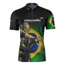 Camisa Camiseta Militar Brk Precisão Tática Brasil Com Uv50+