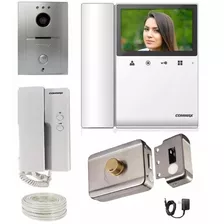 Kit Video Portero Commax Monitor 4.3 Pulgada Auricular Chapa