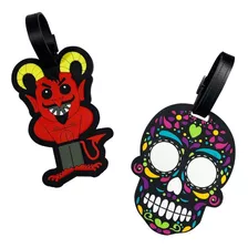 Dúo Identificador Tag De Maleta Calavera Diablito By Mexico