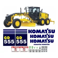 Kit Adesivo Faixas Compatível Motoniveladora Komatsu Gd555