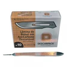 Kit Lamina Dermaplaning Nº 10 (c/ 100un) + Cabo Bisturi