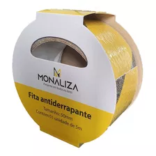 Fita Antiderrapante Zebrada 50mm X 5mts Amarela Preta Forte Cor Listrada